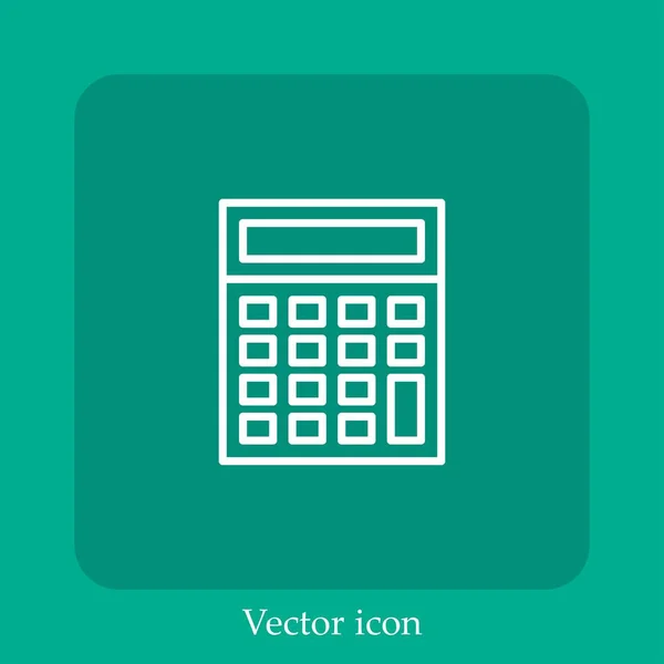 Ícone Vetorial Calculadora Linear Icon Line Com Curso Editável — Vetor de Stock