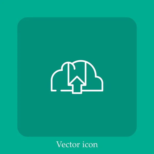 Icône Vectorielle Cloud Computing Icône Linéaire Ligne Avec Course Modifiable — Image vectorielle