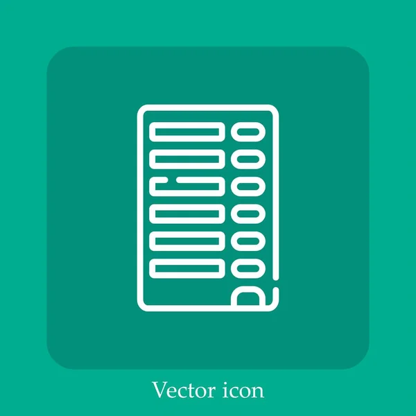 Ícone Vetor Voto Eletrônico Linear Icon Line Com Curso Editável — Vetor de Stock