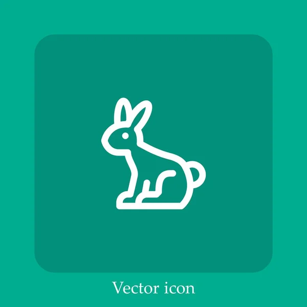 Conejo Icono Vector Icon Line Lineal Con Carrera Editable — Vector de stock