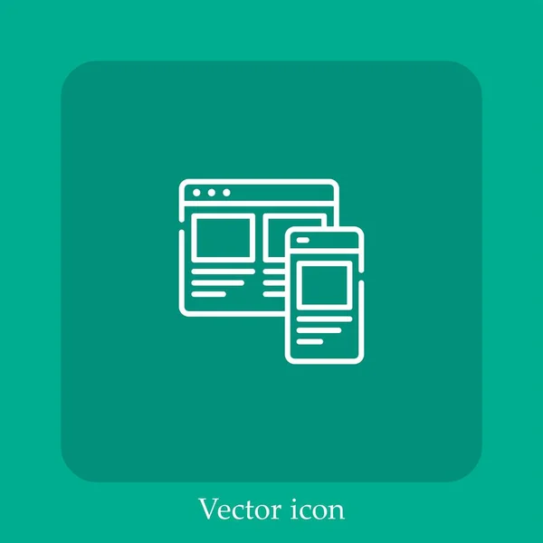 Diseño Sensible Icono Vector Icon Line Lineal Con Carrera Editable — Vector de stock