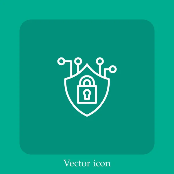 Icona Vettoriale Sicurezza Icon Line Lineare Con Ictus Modificabile — Vettoriale Stock