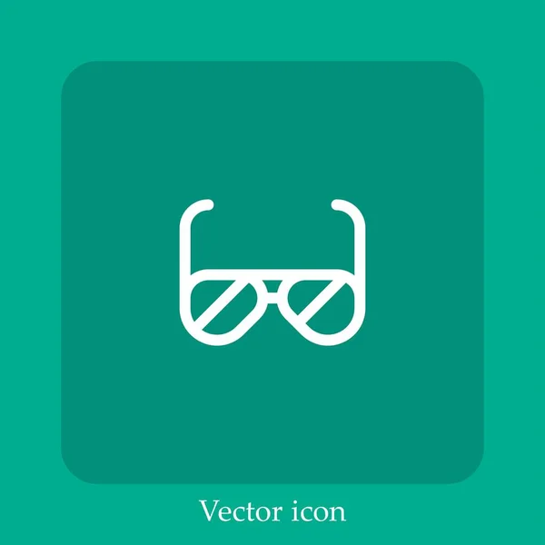 Gafas Sol Icono Vectorial Icon Line Lineal Con Carrera Editable — Archivo Imágenes Vectoriales