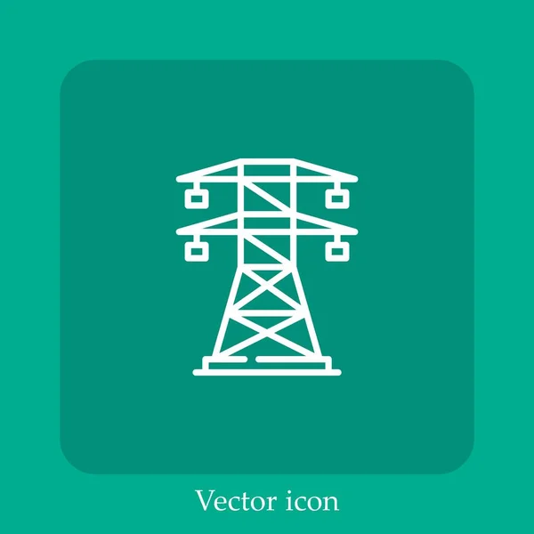 Icono Vector Torre Icon Line Lineal Con Carrera Editable — Vector de stock