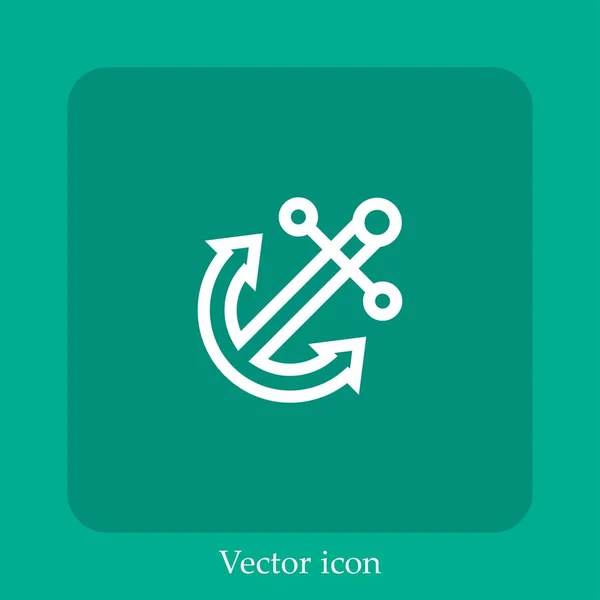 Anker Vektor Symbol Lineare Icon Line Mit Editierbarem Strich — Stockvektor