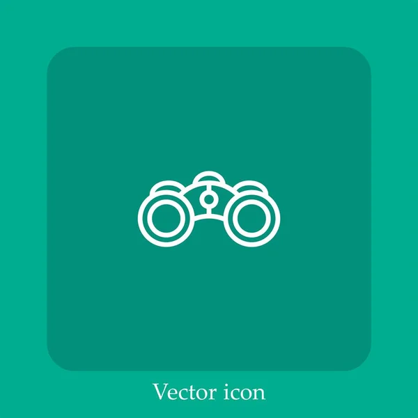 Binóculos Ícone Vetor Linear Icon Line Com Curso Editável — Vetor de Stock