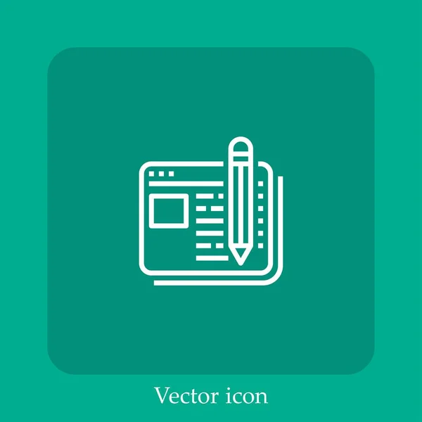 Blogging Vektor Symbol Lineare Icon Line Mit Editierbarem Strich — Stockvektor