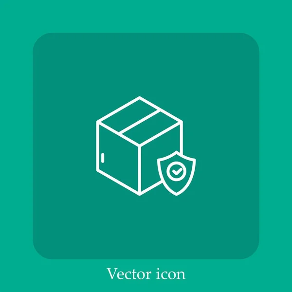 Icône Vectorielle Boîte Icône Linéaire Ligne Avec Course Modifiable — Image vectorielle