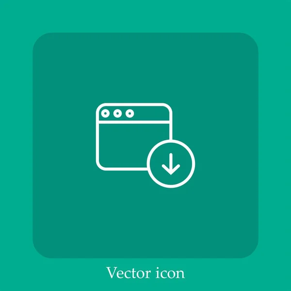 Ikona Vektoru Prohlížeče Lineární Ikona Čára Upravitelným Tahem — Stockový vektor