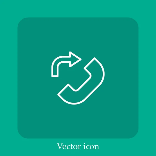 Icône Vectorielle Appel Icône Linéaire Ligne Avec Course Modifiable — Image vectorielle