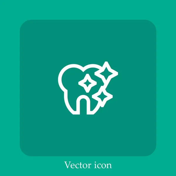 Clean Tooth Vector Icon Linear Icon Line Editable Stroke — Vector de stock