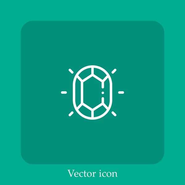 Icône Vectorielle Gemme Icône Linéaire Ligne Avec Course Modifiable — Image vectorielle