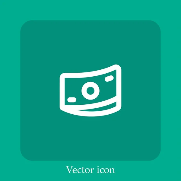 Money Vector Icon Lineare Icon Line Mit Editierbarem Strich — Stockvektor