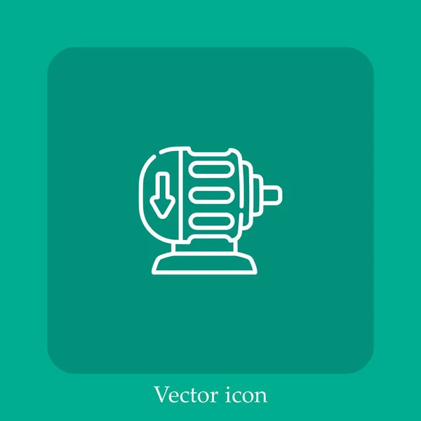 Icono Del Vector Motor Icon Line Lineal Con Carrera Editable — Vector de stock