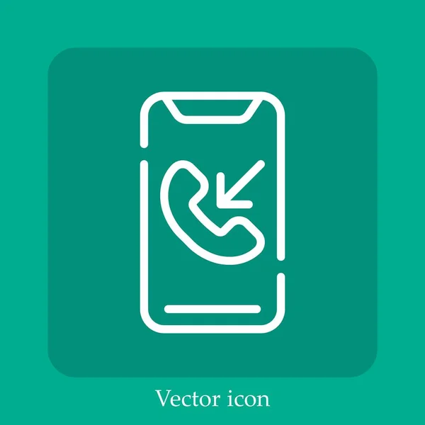 Icône Vectorielle Phonecall Icône Linéaire Ligne Avec Trait Modifiable — Image vectorielle