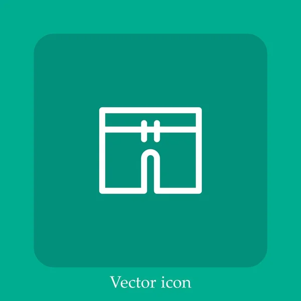 Shorts Ícone Vetorial Linear Icon Line Com Curso Editável — Vetor de Stock