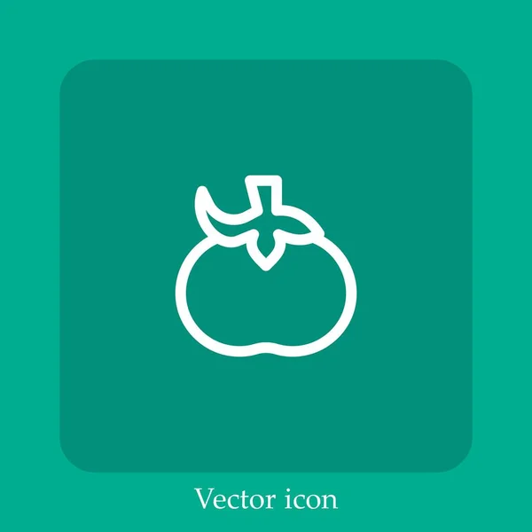 Tomaten Vektor Symbol Lineare Icon Line Mit Editierbarem Strich — Stockvektor