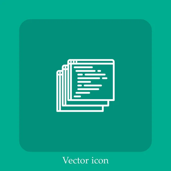 Window Vector Icon Linear Icon Line Editable Stroke — Stock Vector