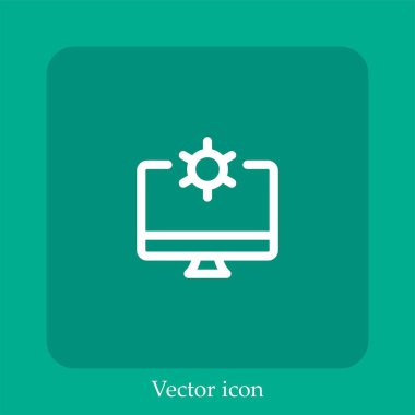 masaüstü vektör simgesi doğrusal simgesi. Düzenlenebilir vuruş çizgisi