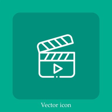 video vektör doğrusal simgesi. Düzenlenebilir vuruş ile satır