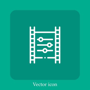 film vektörü simgesi doğrusal simgesi. Düzenlenebilir vuruş ile çizgi