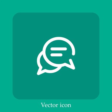 kabarcık konuşma vektör doğrusal simgesi. Düzenlenebilir vuruş ile satır