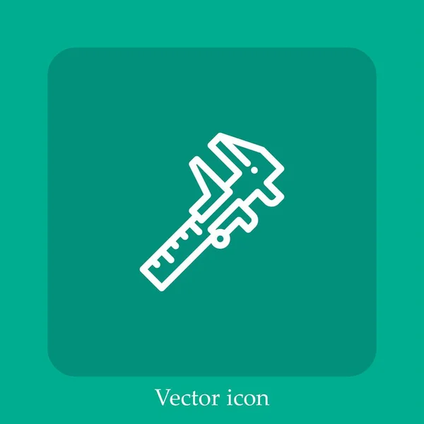 Pinza Vector Icono Icon Line Lineal Con Carrera Editable — Vector de stock