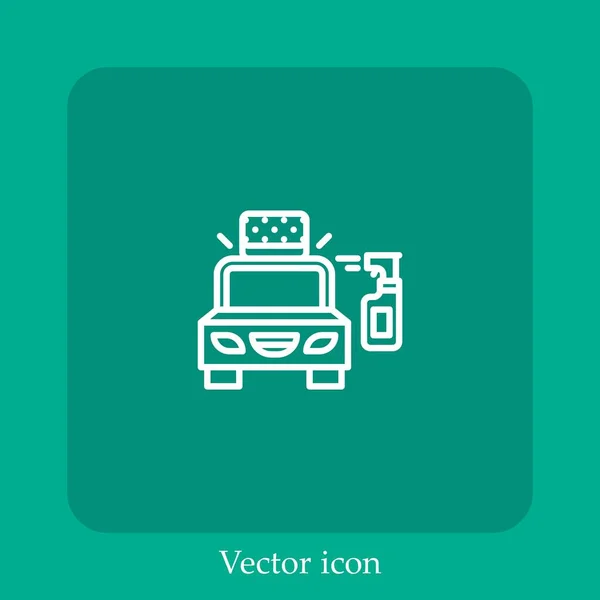 Car Wash Vector Icon Linear Icon Line Editable Stroke — Stock Vector