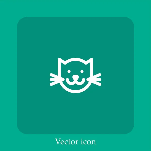 Gato Icono Vector Icon Line Lineal Con Carrera Editable — Vector de stock