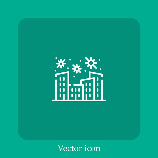 Stadt Vektor Symbol Lineare Icon Line Mit Editierbarem Strich — Stockvektor