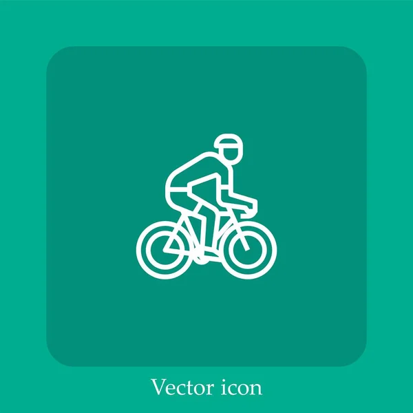 Cycling Vector Icon Linear Icon Line Editable Stroke — Stock Vector