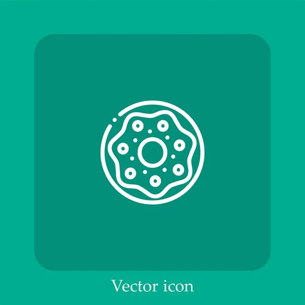 Donut Vektor Symbol Lineare Icon Line Mit Editierbarem Strich — Stockvektor