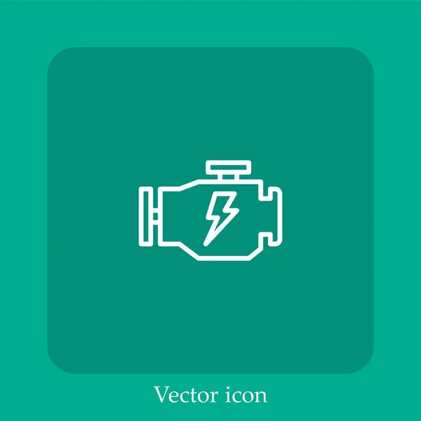 Engine Vector Icon Linear Icon Line Editable Stroke — Stock Vector