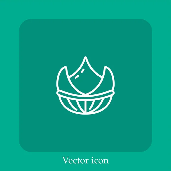 Icône Vectorielle Pain Plat Icône Linéaire Ligne Avec Trait Modifiable — Image vectorielle