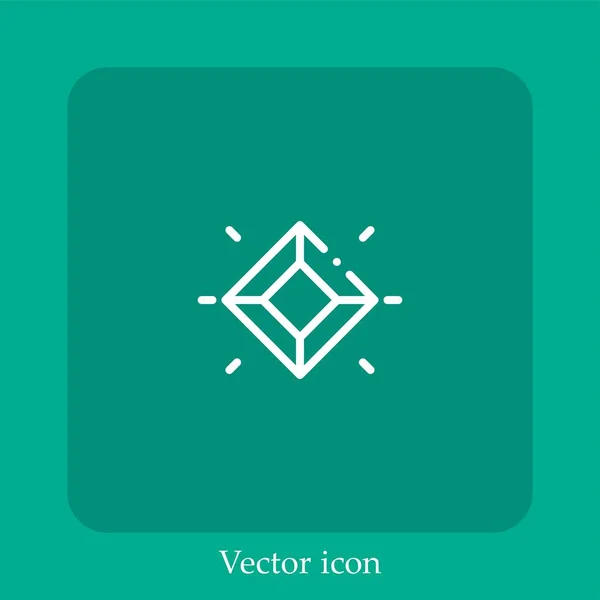 Ícone Vetor Gem Linear Icon Line Com Curso Editável — Vetor de Stock