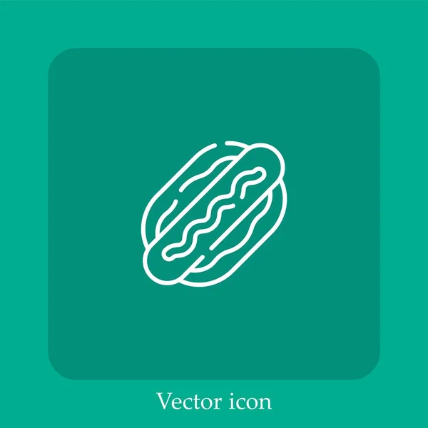 Hotdog Vektorsymbol Lineare Symbol Linie Mit Editierbarem Strich — Stockvektor
