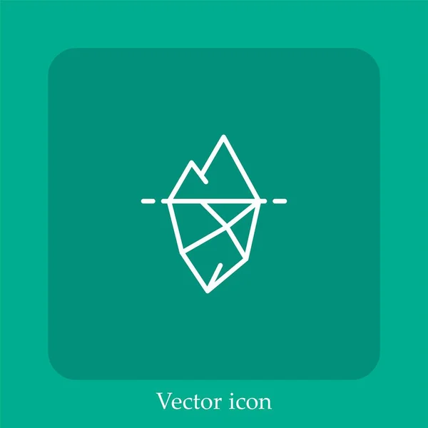 Iceberg Vektor Icon Lineare Icon Line Mit Editierbarem Strich — Stockvektor