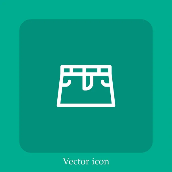 Falda Vector Icono Lineal Icon Line Con Carrera Editable — Vector de stock