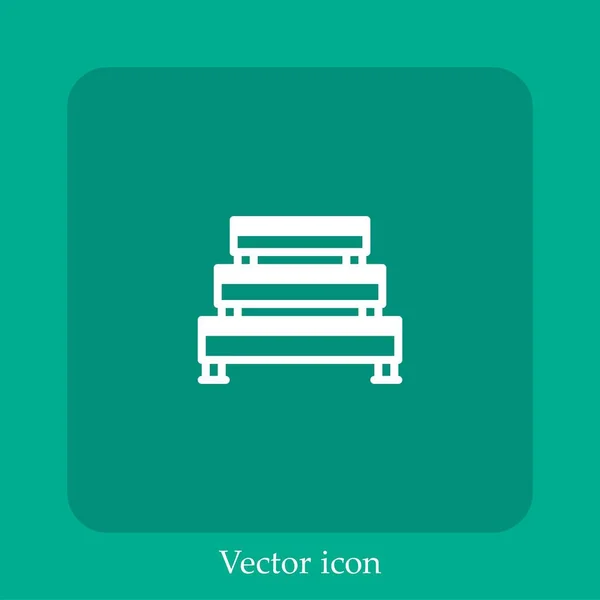 Icône Vectorielle Escalier Icône Linéaire Ligne Avec Course Modifiable — Image vectorielle