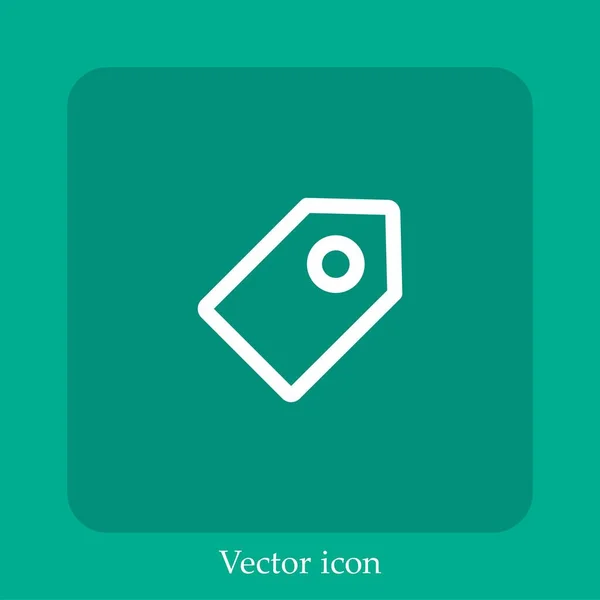 Tagg Vektor Ikon Linjär Ikon Linje Med Redigerbar Stroke — Stock vektor
