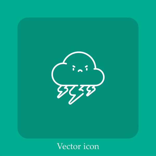 Donner Vektor Symbol Lineare Icon Line Mit Editierbarem Strich — Stockvektor