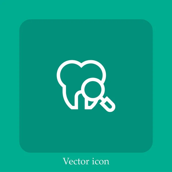 Icona Vettoriale Del Dente Icon Line Lineare Con Ictus Modificabile — Vettoriale Stock