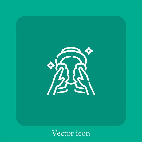 Icono Vector Tratamiento Icon Line Lineal Con Carrera Editable — Vector de stock