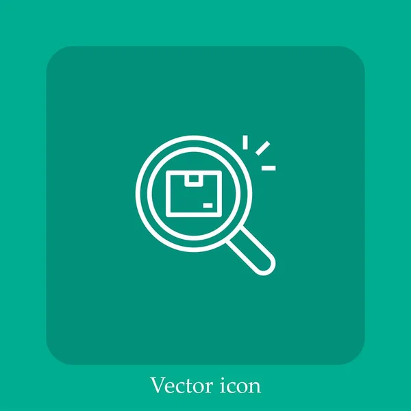 Caixa Ícone Vetor Linear Icon Line Com Curso Editável — Vetor de Stock