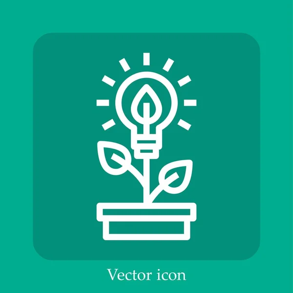 Eco Energy Vektor Icon Lineare Icon Line Mit Editierbarem Strich — Stockvektor