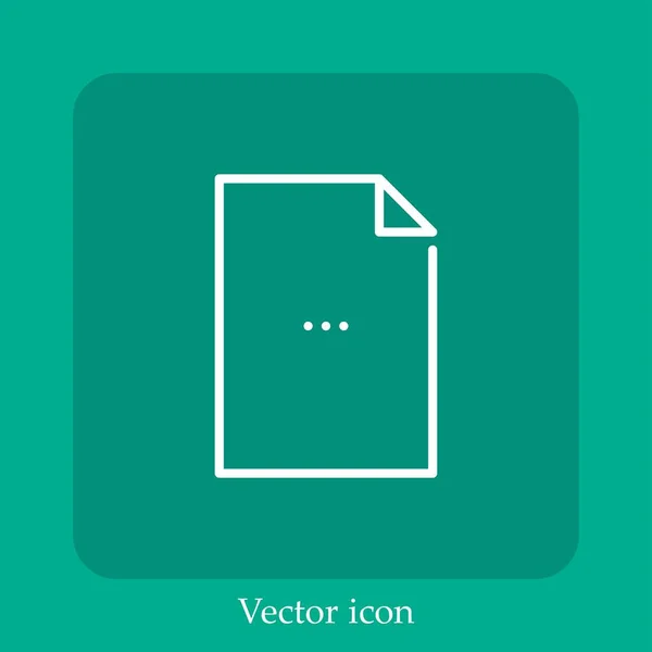 Icona Vettoriale File Icon Line Lineare Con Tratto Modificabile — Vettoriale Stock
