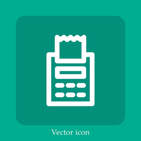 Icône Vectorielle Facture Icône Linéaire Ligne Avec Trait Modifiable — Image vectorielle
