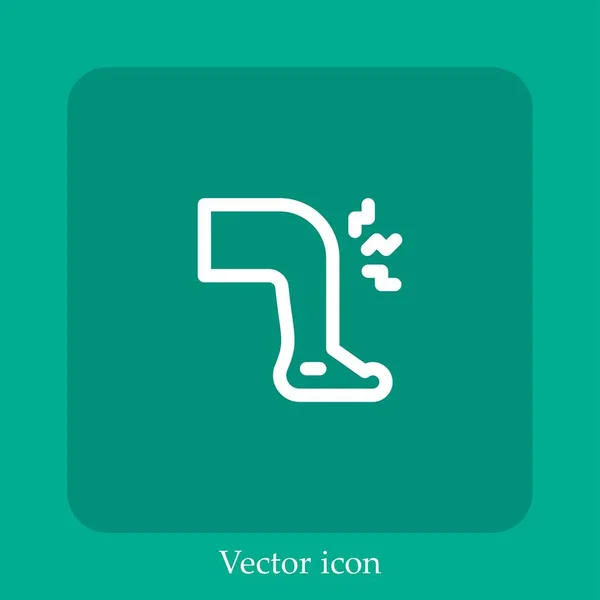 Icône Vectorielle Genou Icône Linéaire Ligne Avec Course Modifiable — Image vectorielle