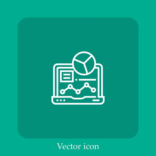 Laptop Vektor Symbol Lineare Icon Line Mit Editierbarem Strich — Stockvektor