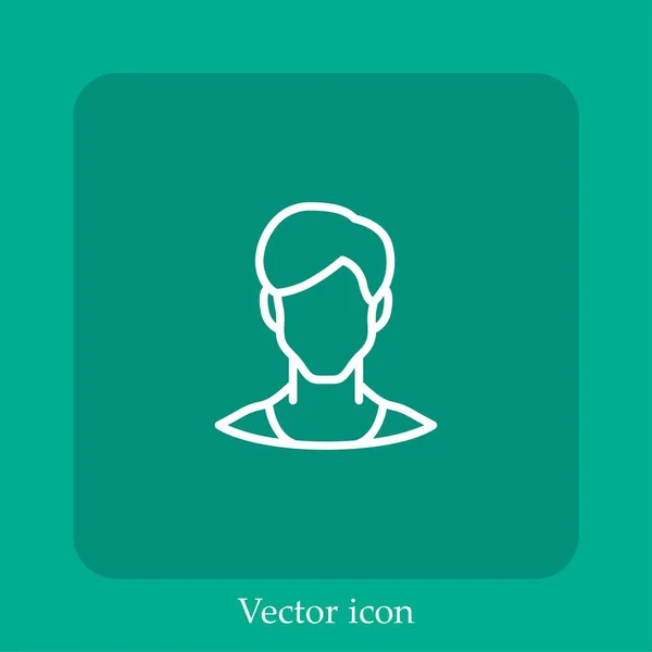 Icono Vector Hombre Icon Line Lineal Con Carrera Editable — Vector de stock
